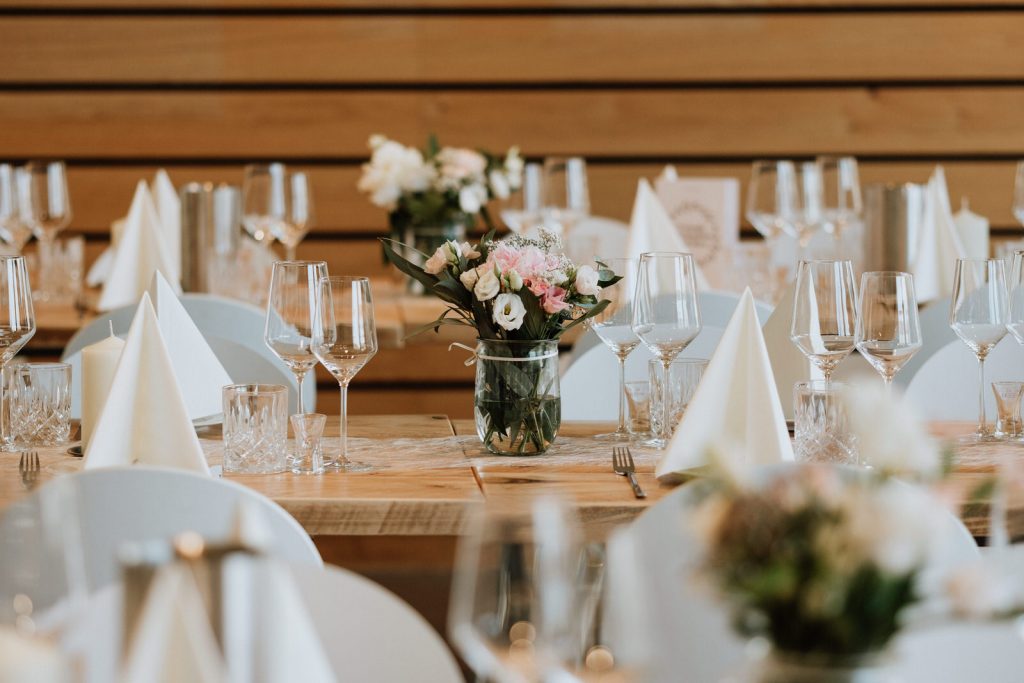 Hochzeitsdekoration in der Hafenkäserei in Münster